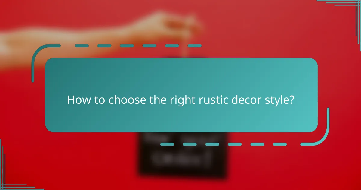 How to choose the right rustic decor style?