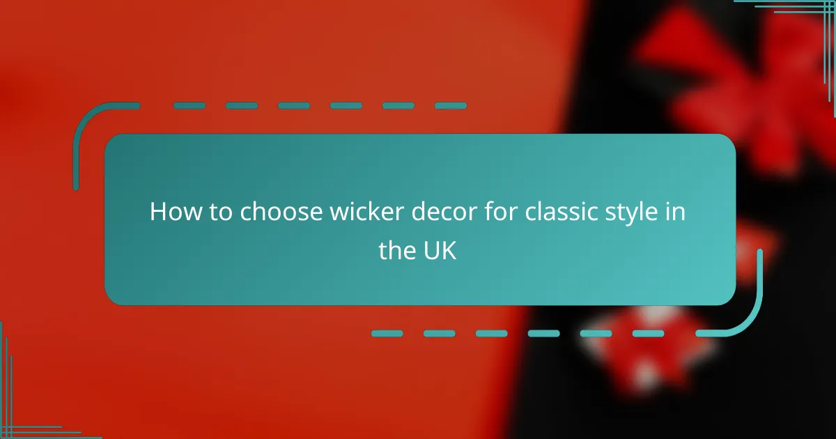 How to choose wicker decor for classic style in the UK