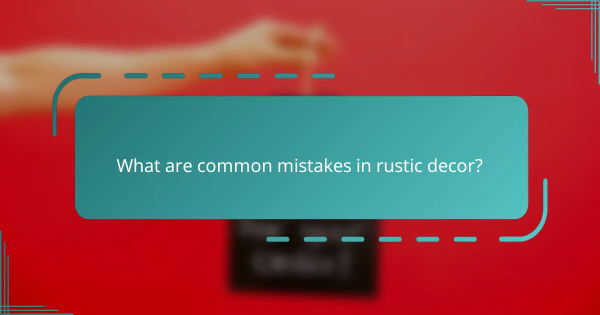 What are common mistakes in rustic decor?
