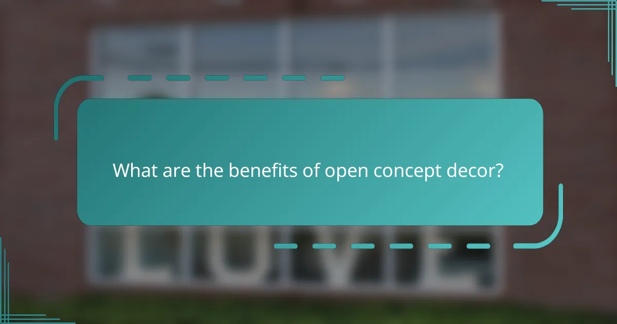 What are the benefits of open concept decor?